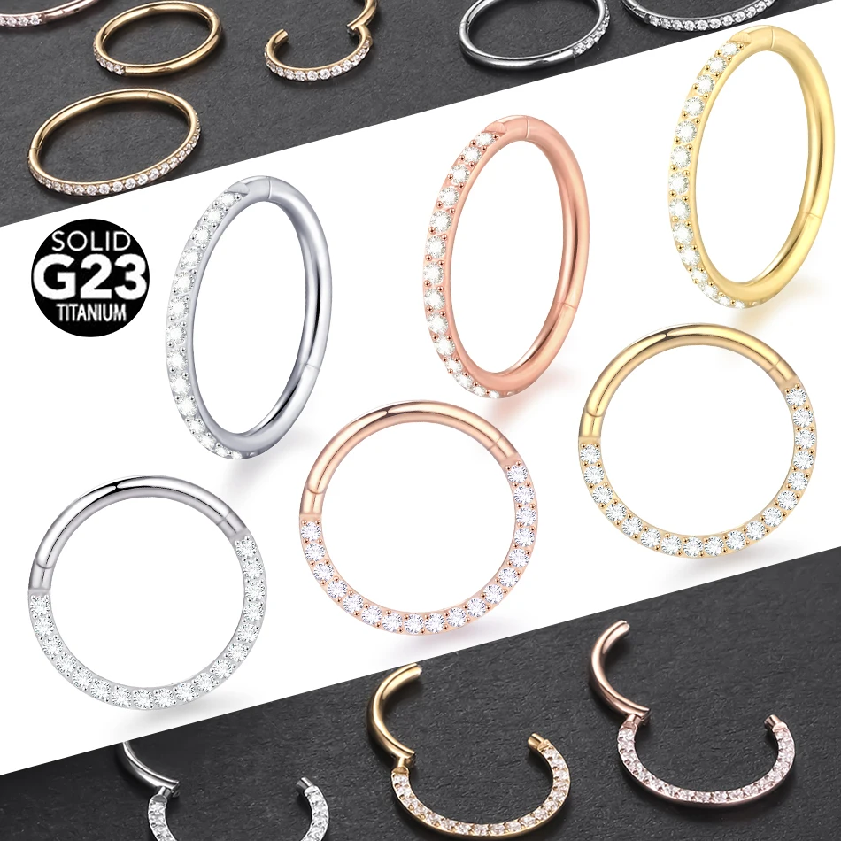 1PC New In Titanium Septum Piercing Nariz Segment Clicker Nose Ring Ear Cartilage Tragus Daith Rook Helix Lobe Earring Pircing