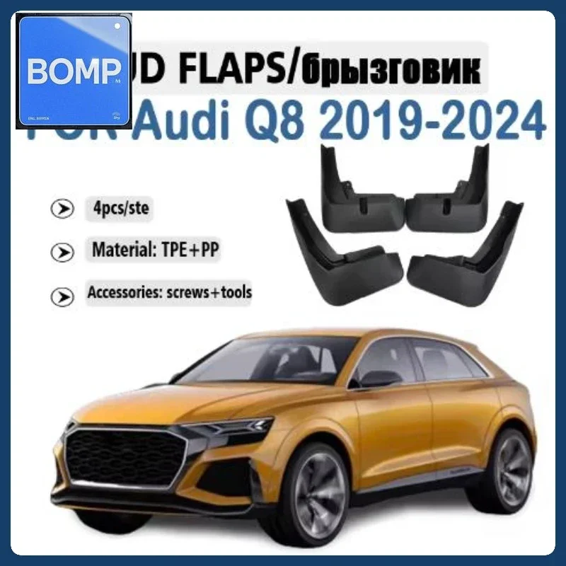 

Fit For 4PCS Audi Q8 2019 2020- 2025 New Mudguards Mudflaps Fender Mud Flap Splash Mud Retention Guards Protect Car PP Accessori