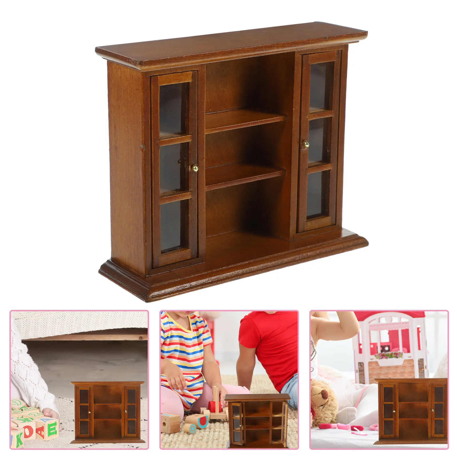 

Premium Mini Fireplace Cabinet for Dollhouse Interiors Realistic Brick Texture Wall Mounted Design Small Scale Living Room Decor