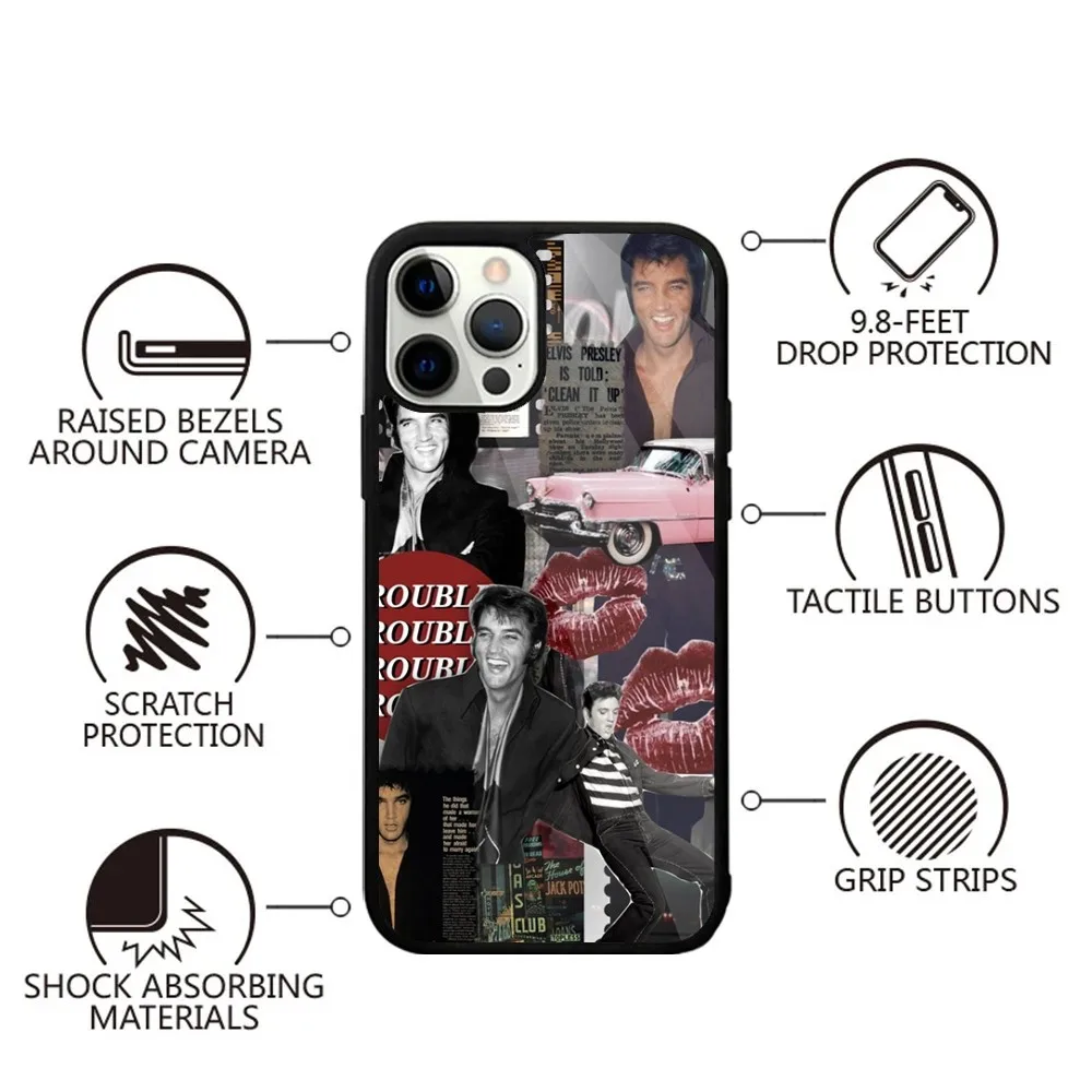 Singer Cat King E-Elvis Phone Case For iPhone 16,15,14,13,12,11,Plus,Pro,Max,Mini Magsafe Magnetic Wireless Charging