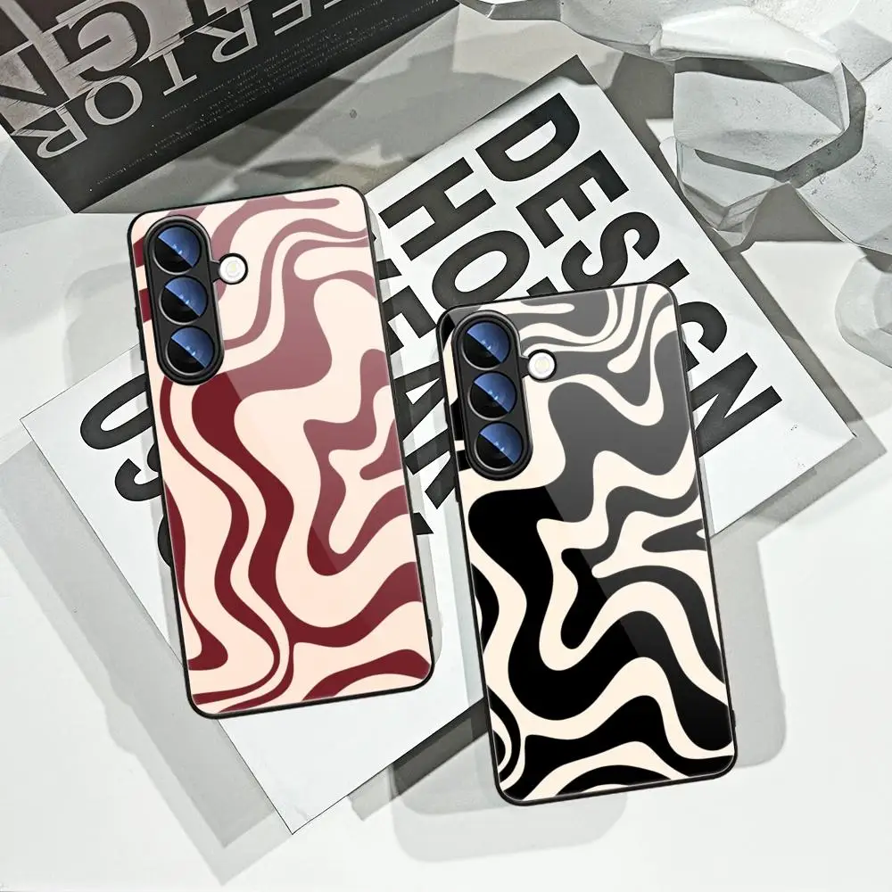 Liquid Swirl Abstract Pattern Phone Case For Samsung Galaxy S24 Ultra S23fe S22 S20 S21 Plus A54 A34 A15 25 35 A55 Glass Covers