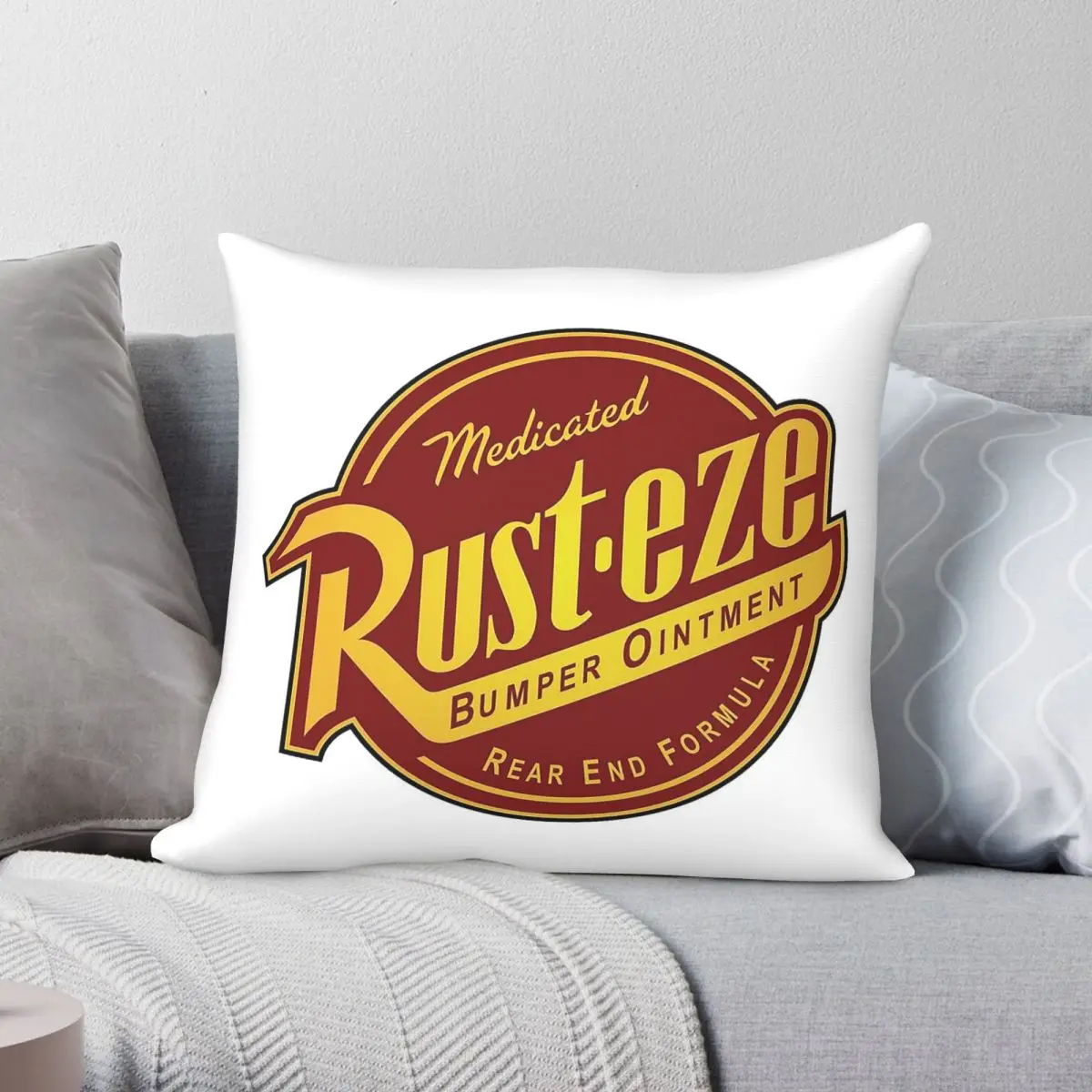 Rust-eze Medicated Bumper Ointment Pillowcase Polyester Linen Velvet Pattern Decor Throw Pillow Case Room Cushion Cover 45x45