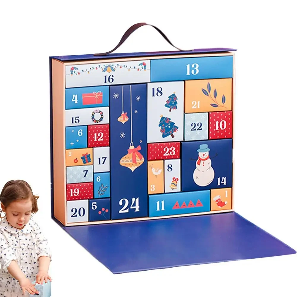 24Pcs Empty Christmas Advent Calendar Boxes 24 Days Countdown to Xmas Mystery Gift Packaging Boxes Christmas Calendar Boxes