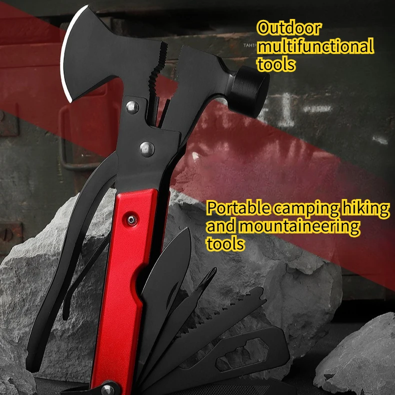 

Home Multifunctional Stainless Steel Axe Hammer Car Rescue Hammer Convenient Portable EDC Tool