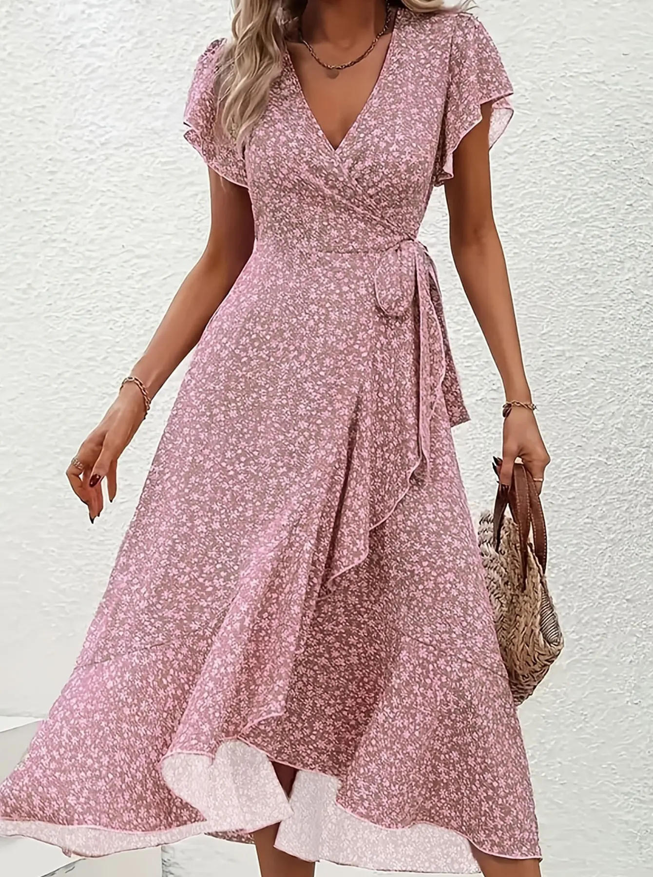 فستان نسائي منسوج كبير الحجم كاجوال بوهيمي ماكسي صيفي على شكل حرف A ملابس طويلة بطول كامل #5