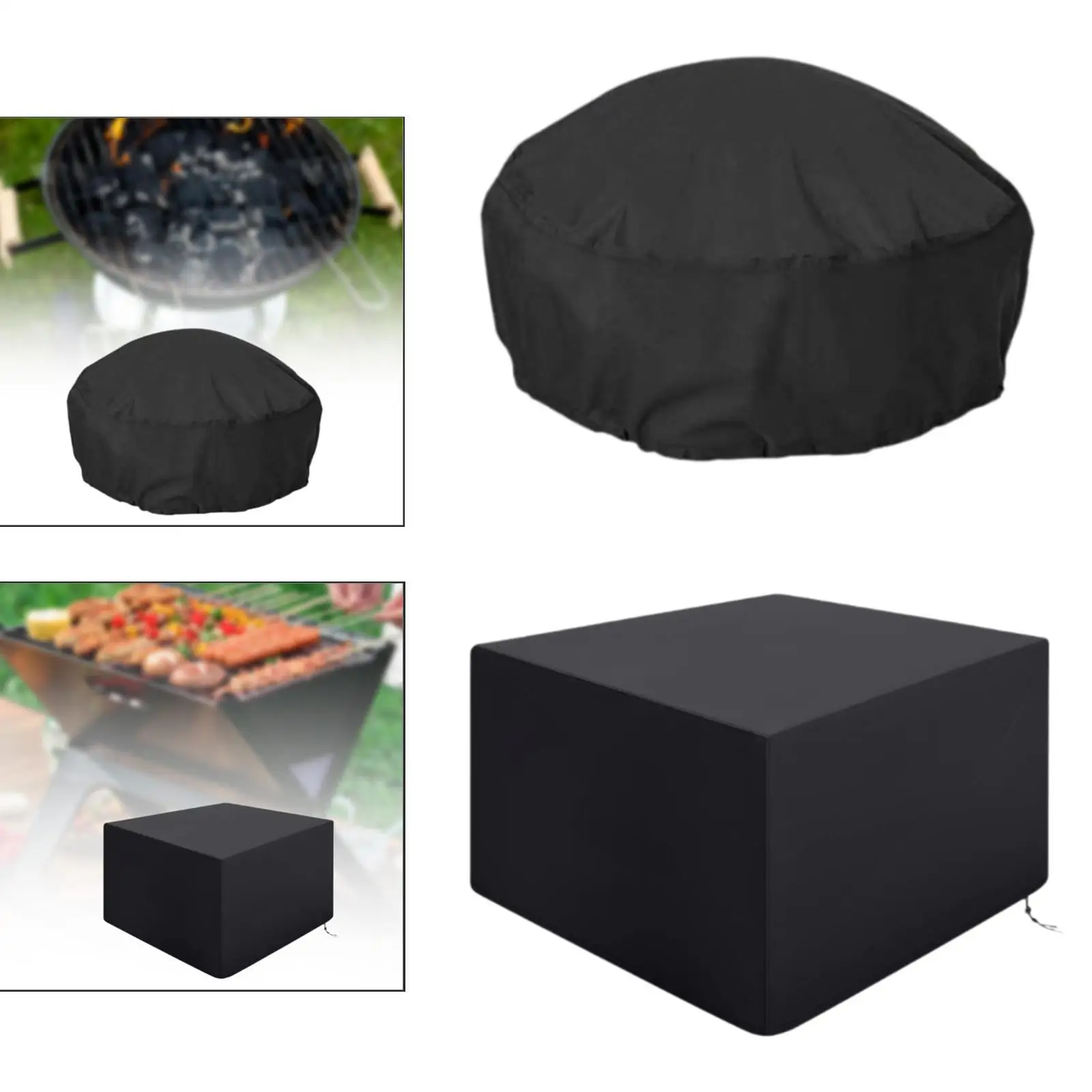 Fire Pit Cover Protector Waterproof Tear Resistant Dust Cover Dustproof Heavy