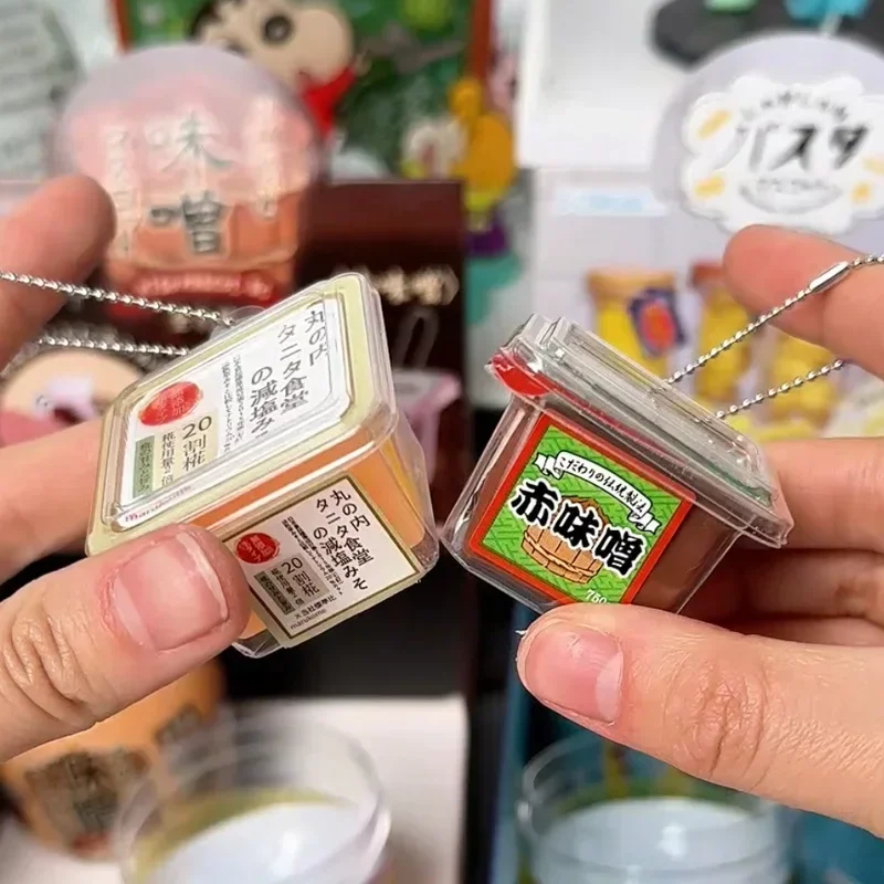 Cápsula Sorpresa Original Aleatoria Gashapon: Figura de Anime Linda de Sopa Miso en Miniatura, Llavero, Modelo Suave, Regalo
