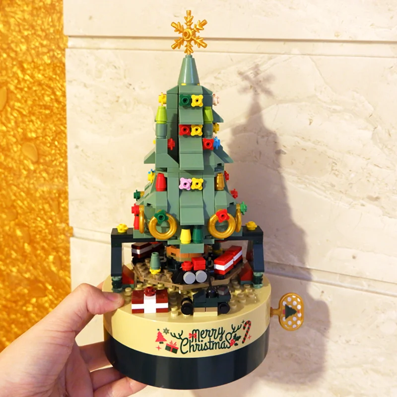 Building Kits for Kids & Families Merry Christmas Building Bricks present Music Box Creative Christmas Tree Gifts For Children