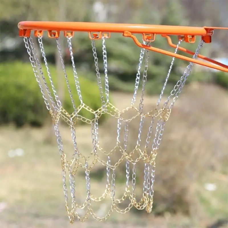 

U2JB Outdoor Basketball Targets Net Standard Braided Metal Chain Basketball Net