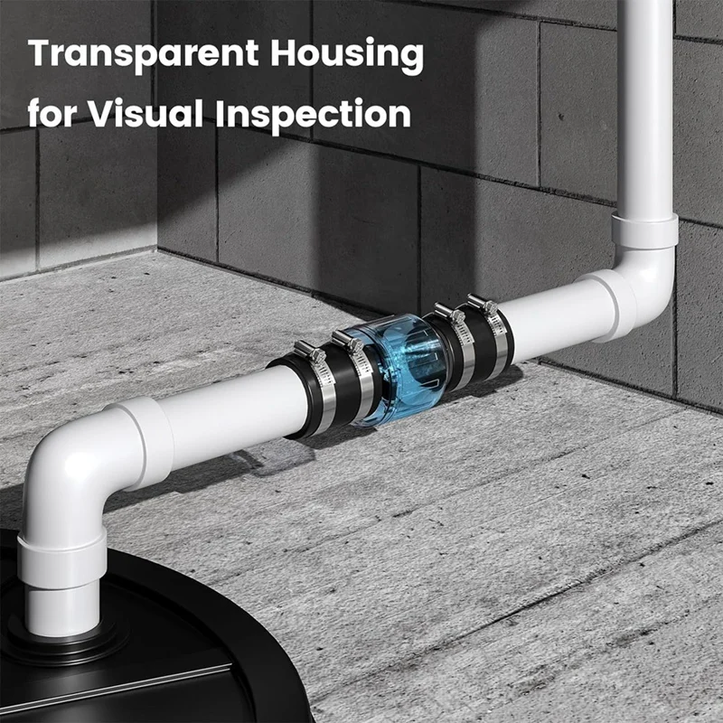 Katup cek A25F-1-1/2 inci, pengganti katup cek pompa Sump sunyi dengan Flapper berpegas, untuk pipa 1 1/2 inci