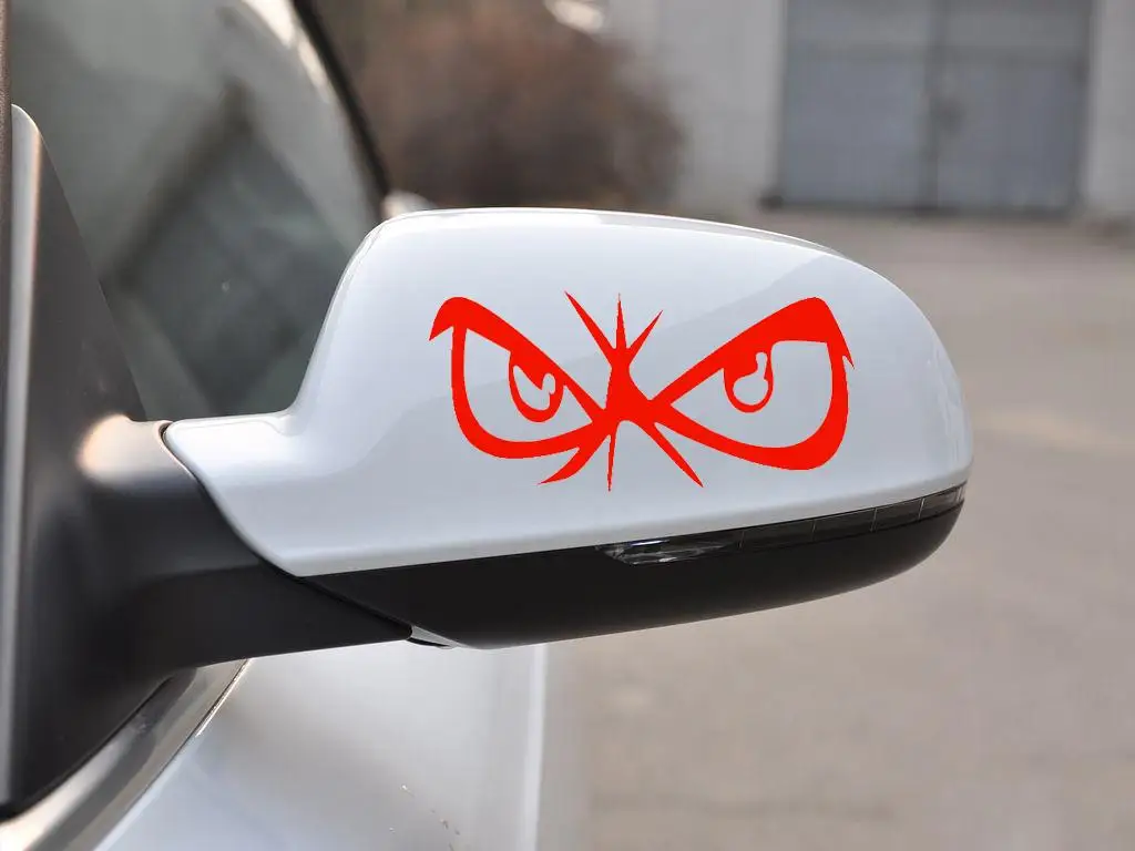 6xAnimation Eyes Car Rearview Removable Sticker Vinyl Decal Art Decor Red