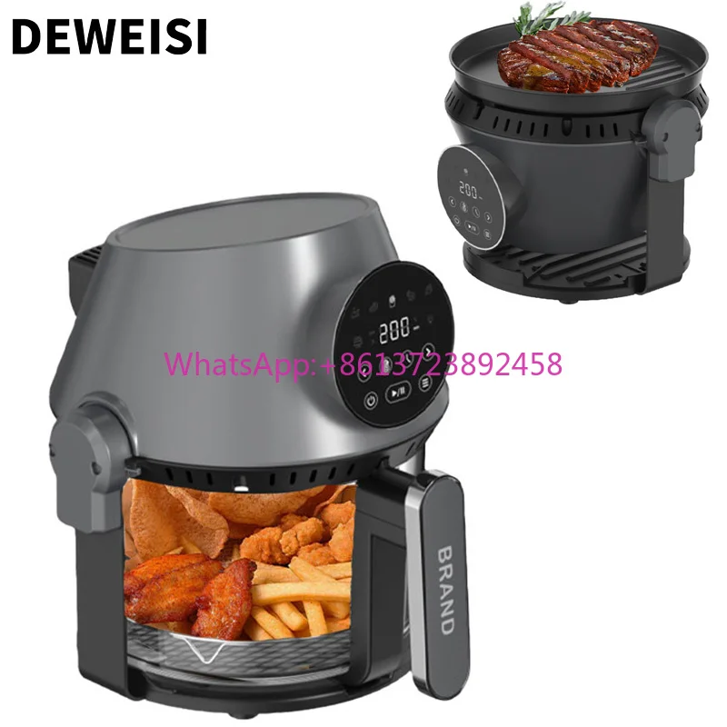 

DEWEISI Visible 3 in 1 Glass Air Fryer Faster Easier Cooking 3L Electric Digital Air Fryer Grill Hot Pot for Home