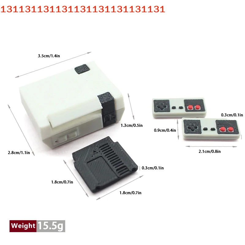 Symulacja gamepada Bezprzewodowy kontroler do gier Akcesoria do dekoracji domku dla lalek Domek dla lalek Host + Karta do gry + 2 kontrolery Mini zabawki Model