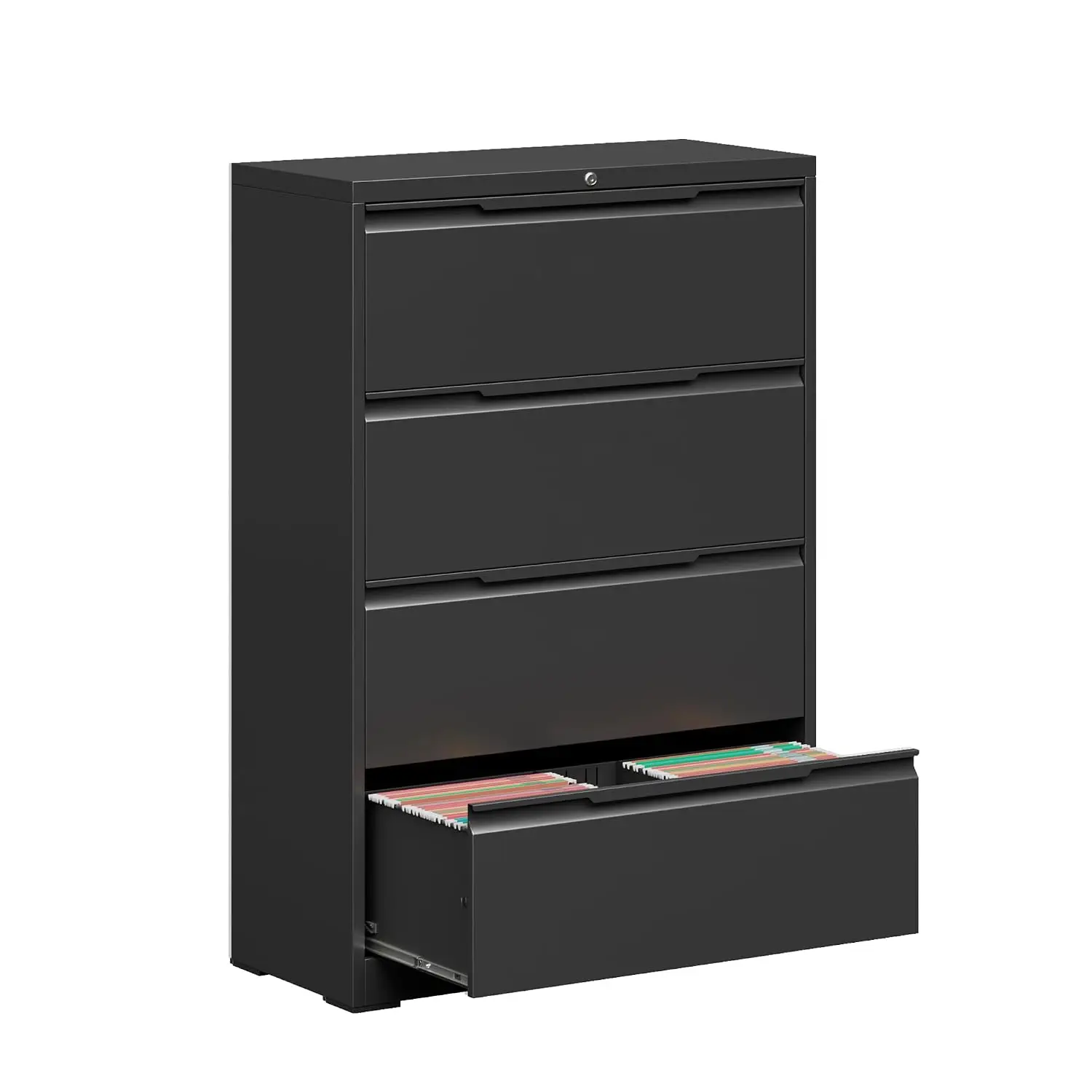 Metal File Cabinet with Lock, 4 Drawer Lateral Office Storage, Customized