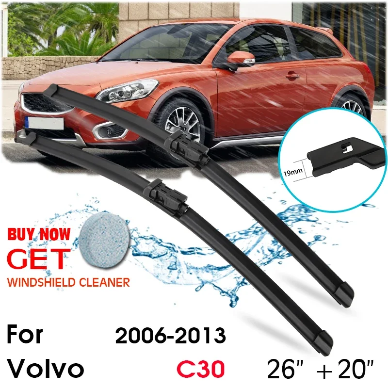 Car Wiper Blade Front Window Windshield Rubber Silicon Refill Wipers For Volvo C30 2006-2013 LHD / RHD 26