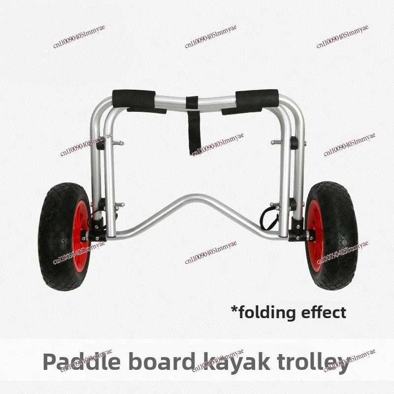 Kayak Trailer Aluminum Alloy Folding Hard Plastic Paddle Board Hand-pulled Cart Strap Adjustable
