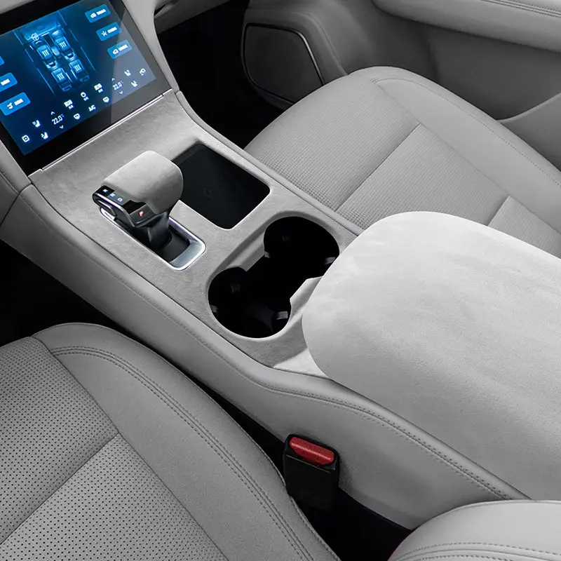 2021-2022 For Ideal One Suede Interior Decoration Sticker Handle Cover Center Console Water Cup Panel Accessory for Car Interior 5