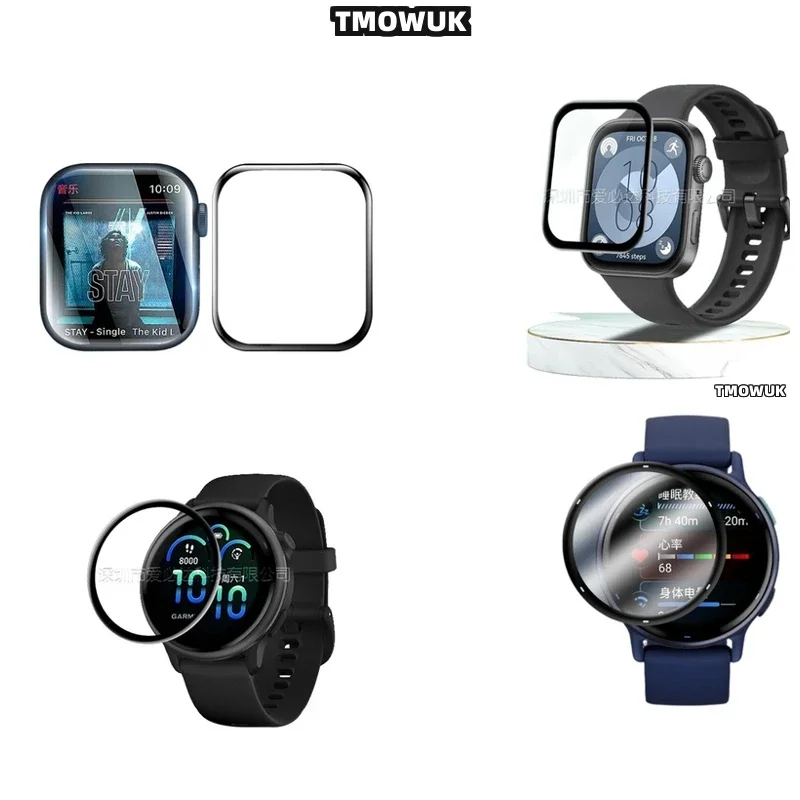 For Garmin Vivoactive 5 6 Samsung Fit 2 3 Huawei Watch D FIT2 Redmi Watch5 Lite Screen Soft Flexible Protective Film Full Cover
