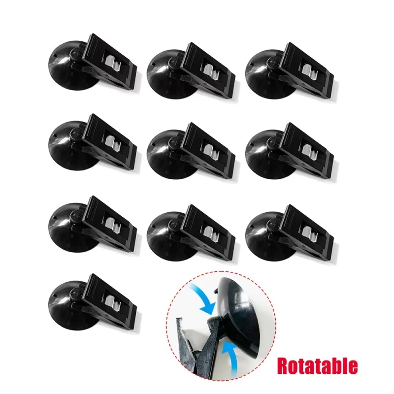 4PCS Car Window Sucker Clips Hook Car Interior Plastic Clip Multifunctional Clip Cards Suction Cap Clips for Sunshade Curtain