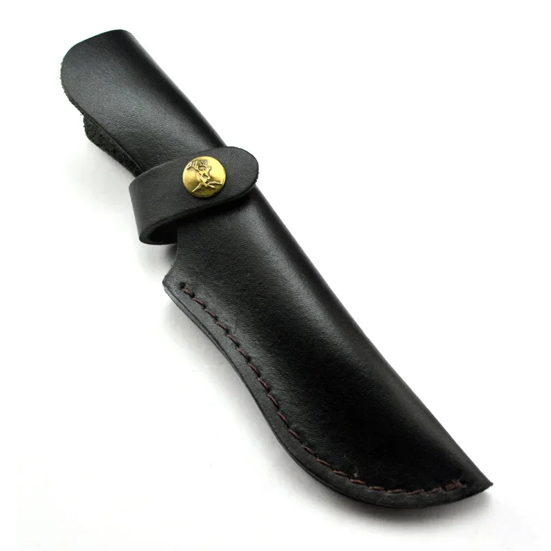Swayboo, 1 Uds., cuchillo negro fijo Universal, Funda de cuero, Material de piel de vaca, cuchillo de caza, accesorios de herramientas de transporte con hebilla