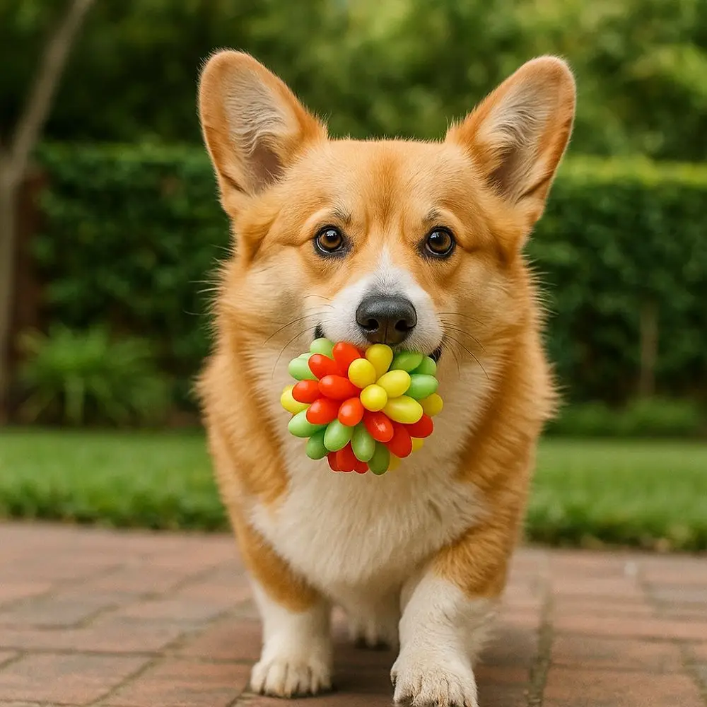 

Funny Bite Resistant Dog Elastic Ball Toy Colorful High Elastic Pet Chewing Toy TPR Dog Tooth Cleaning Toy Teeth Grinding