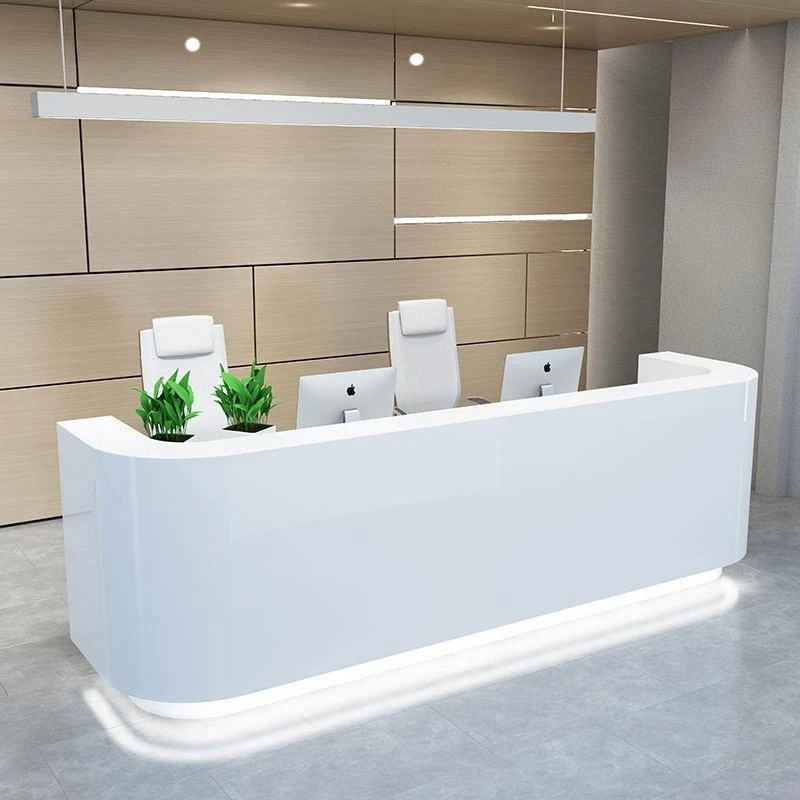 Multifunctional Minimalist Reception Desks Stylish Classic Checkout White Reception Desks Light Front Mostrador Bar Furniture