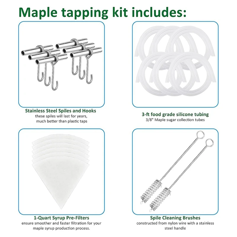 Stainless Steel Maple Faucet Tip Maple Syrup Tapping Kit Maple Syrup Synthetic Filter Trunk Faucet