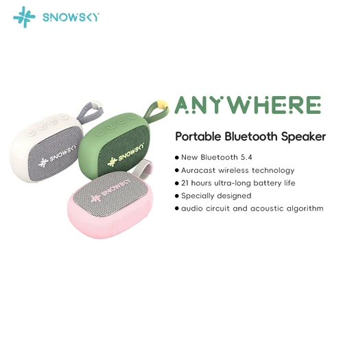 FiiO ANYWHERE Altavoz portátil Bluetooth 5.4 con IPX6, 21H de reproducción, emparejamiento estéreo inalámbrico, sonido HiFi para acampar, hacer senderismo