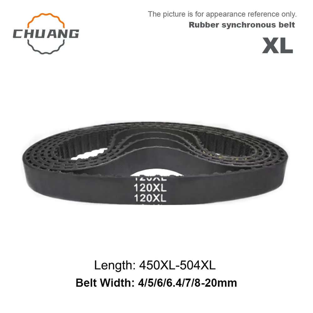 

XL Timing Belt number 450XL~504XL Width 4/5/6/6.4/7/8/9/10/12/12.7/15/18/19/20mm XL Rubber Closed Loop Synchronous Belt