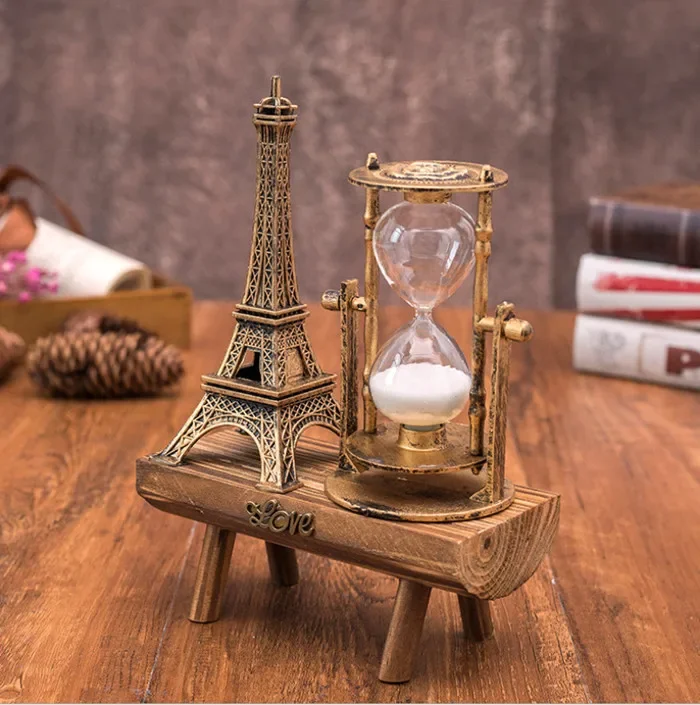 Retro Metal Sandglass Timer 30 Minute Sand Hourglass Valentine Gift Crafts Home Office School Decorative Light Emitting Iron Tow