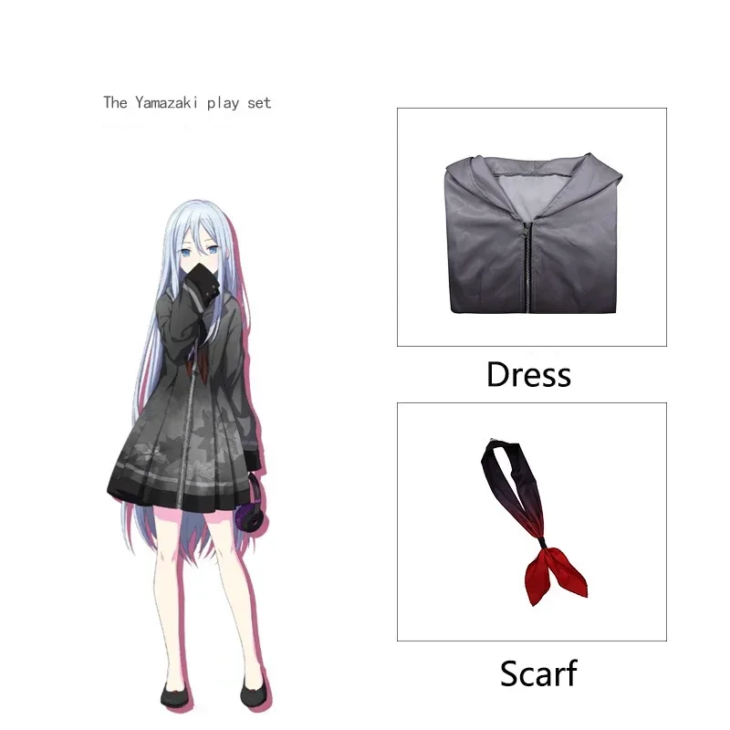 جديد Yoisaki Oke Ade Anime Project Sekai للنساء، فستان ملون بقلنسوة، زي المسرح، زي تنكري، ملابس الحفلات