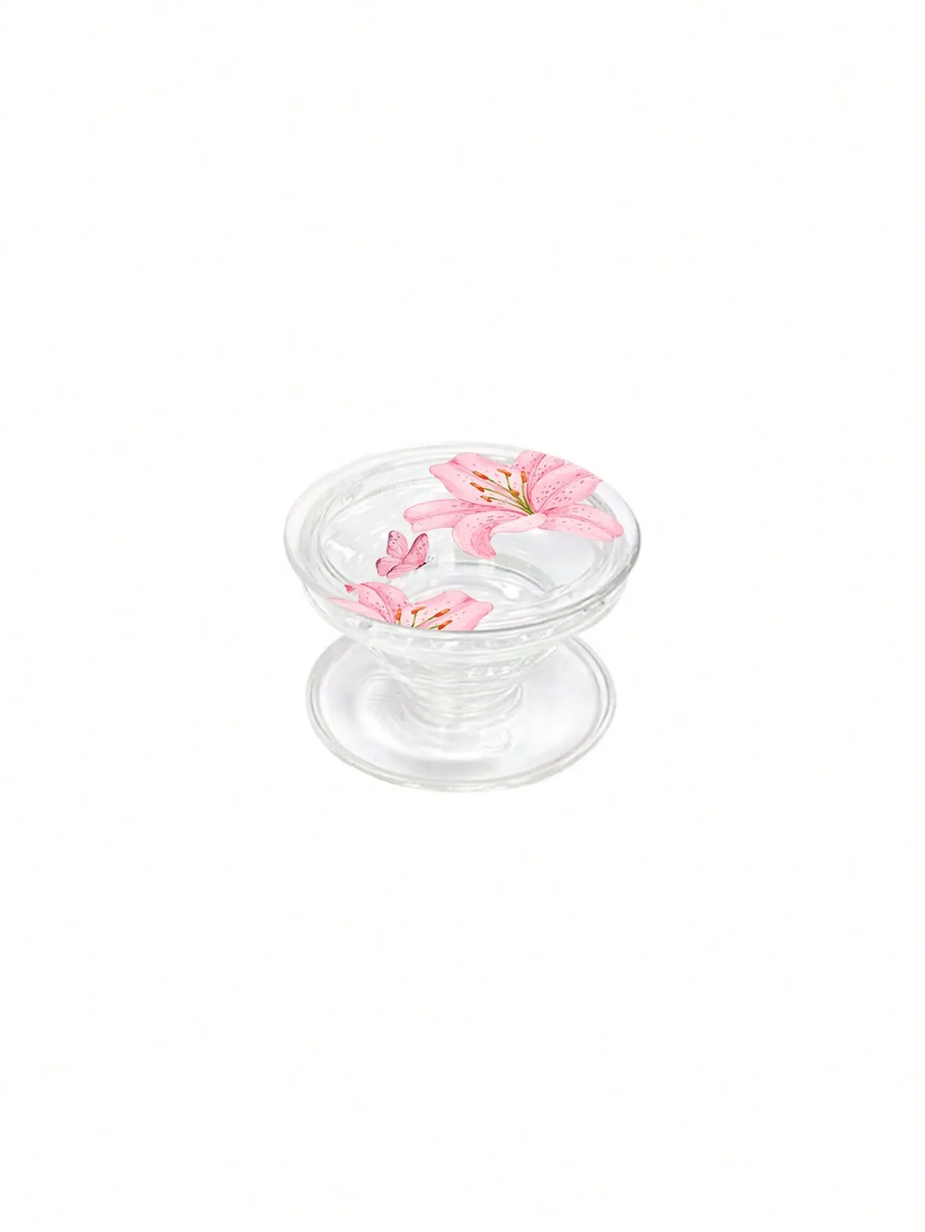 Korea Flower Bow Painted Folding Mobile Phone Grip Stand Holder For iPhone 15 Samsung Huawei Cute Clear Griptok Bracket