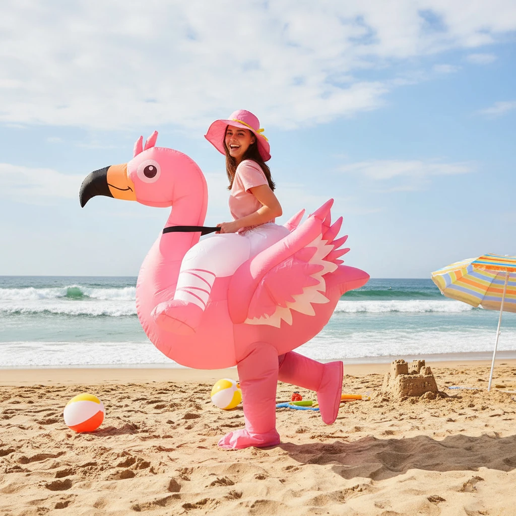 Disfraz inflable para adulto, traje divertido de flamenco, Unisex, para Navidad, Acción de Gracias, carnaval, fiesta, Cosplay