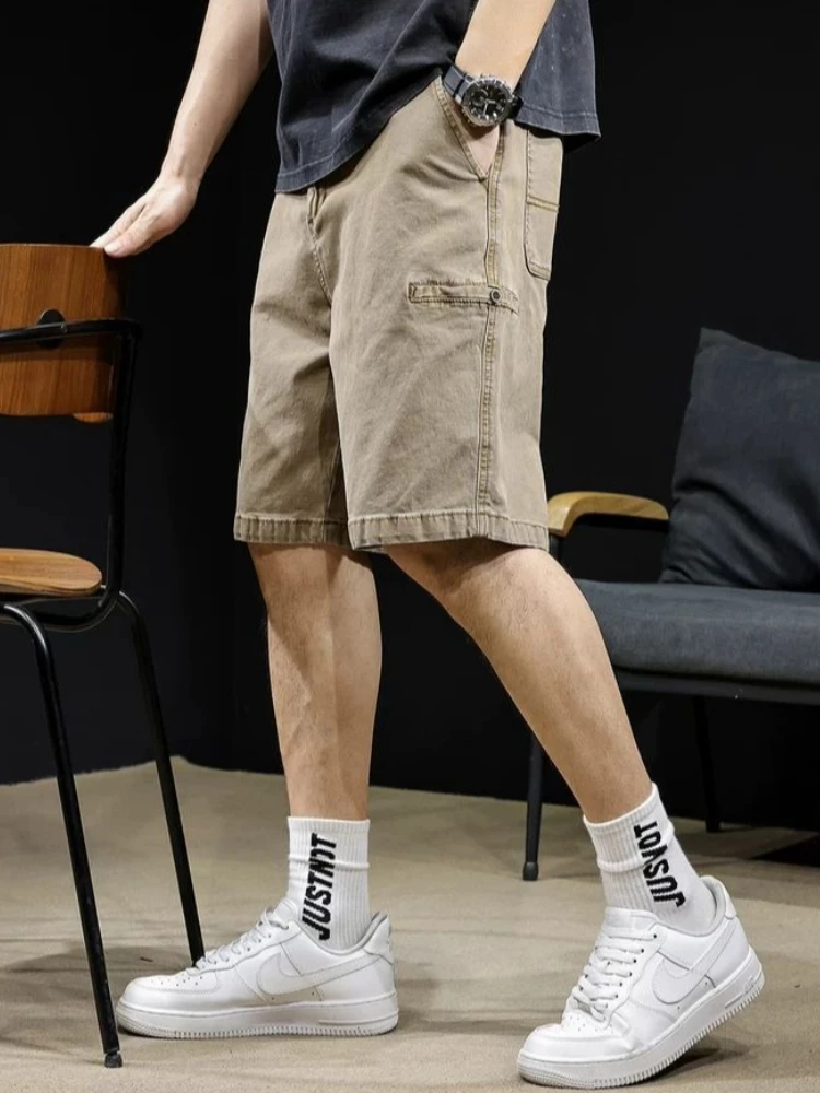 

Men's Plus Size Cargo Denim Shorts Mid-Length Workwear Design Summer Casual Shorts 2026 New Trendy for Outdoor Activities