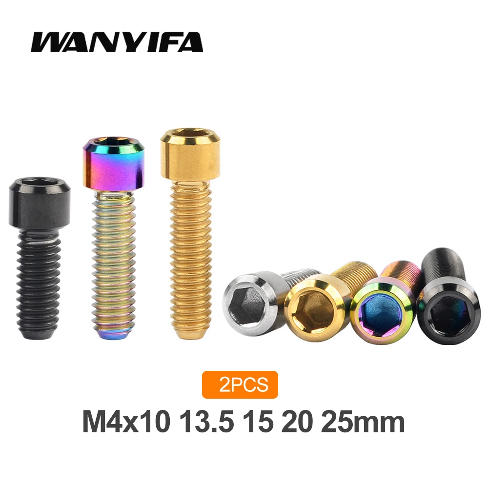 

Wanyifa 2pcs Bike Front/Rear Derailleur Titanium Bolt M4 *10 13.5 15 20 25mm for Bicycle Shift Adjustment Bolts Parts