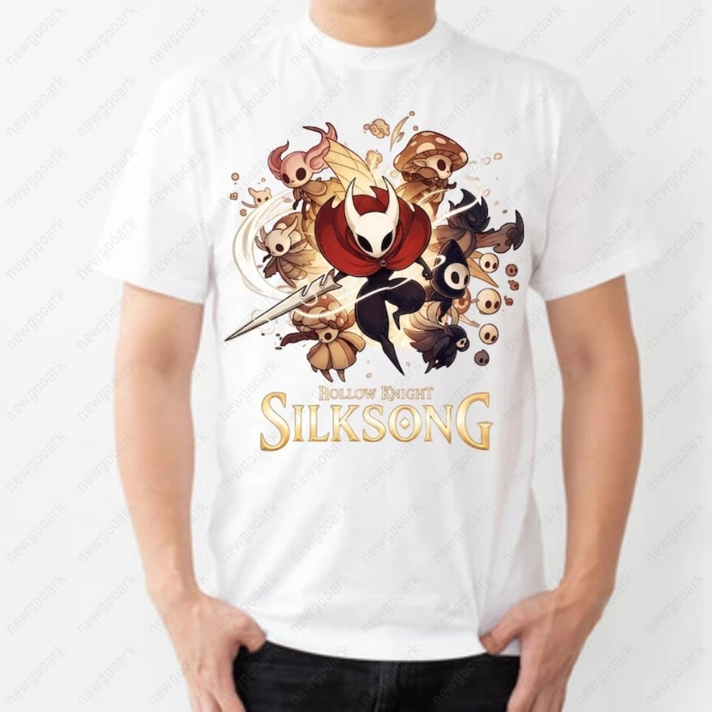Hollow Knight Silksong Indie Game Shirt Silksong Hornet Gothic Aesthetic Gaming Graphic T Shirts Woman Man Cotton Short-sleev