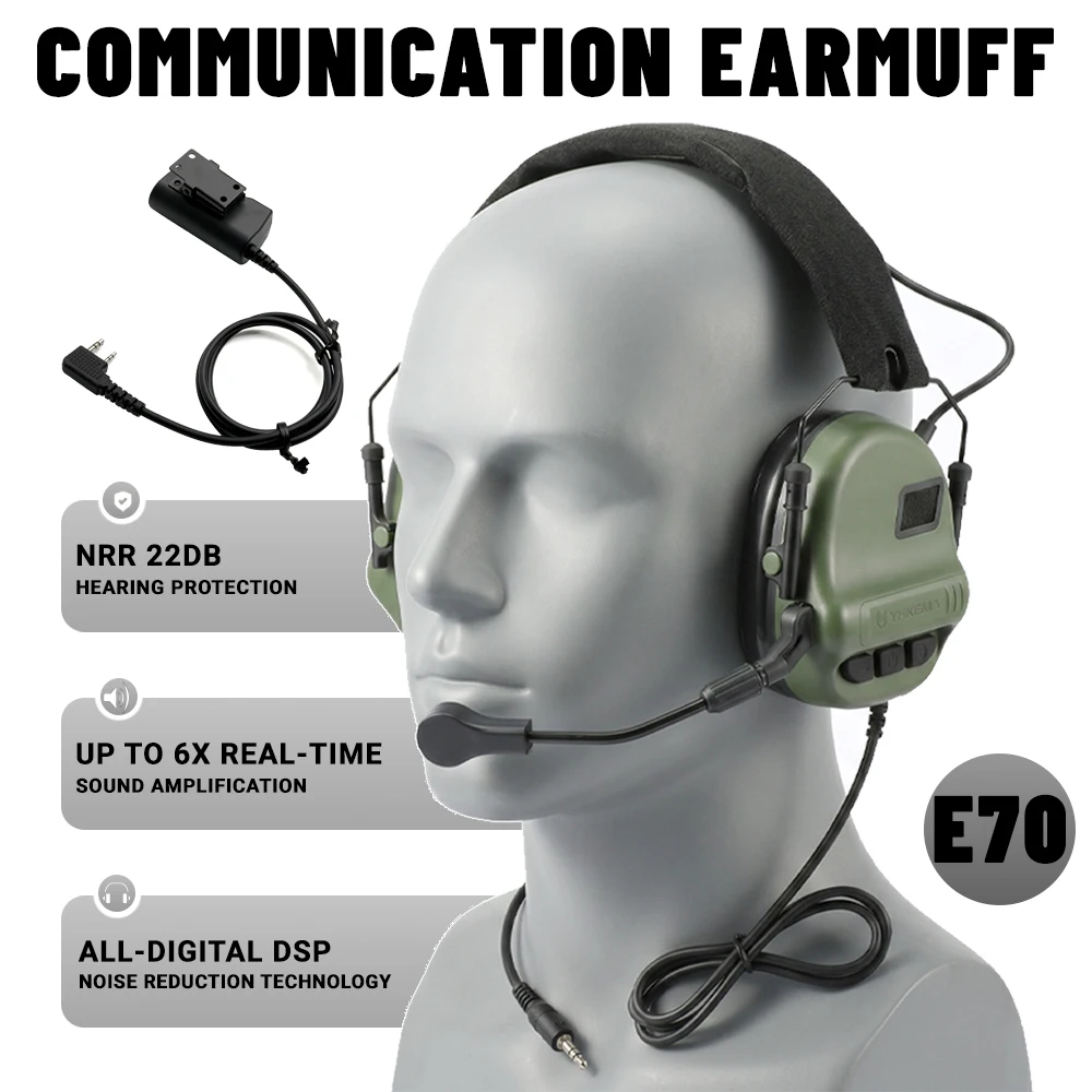 yhkema-e70-tactical-noise-canceling-earmuffs-with-mic-for-communication-shooting-ear-protection-headsetwith-ptt-for-kenwood