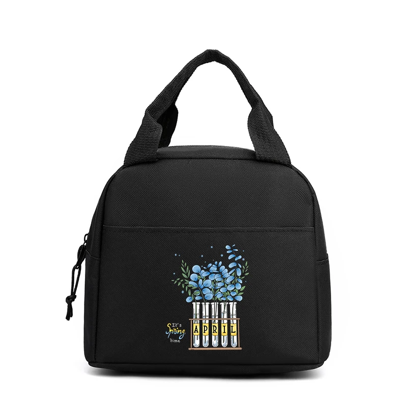 Large Capacity Lunch Bag Vintage Daisy Print Thermal Bag Women Men Office Food Lunch Handbags Multifunctional Portable Tote Bag