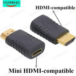 HDMI-compatible Male to Mini HDMI-compatible Female Full Converter for Computer HDTV Television Monitor Projector Gold Plated