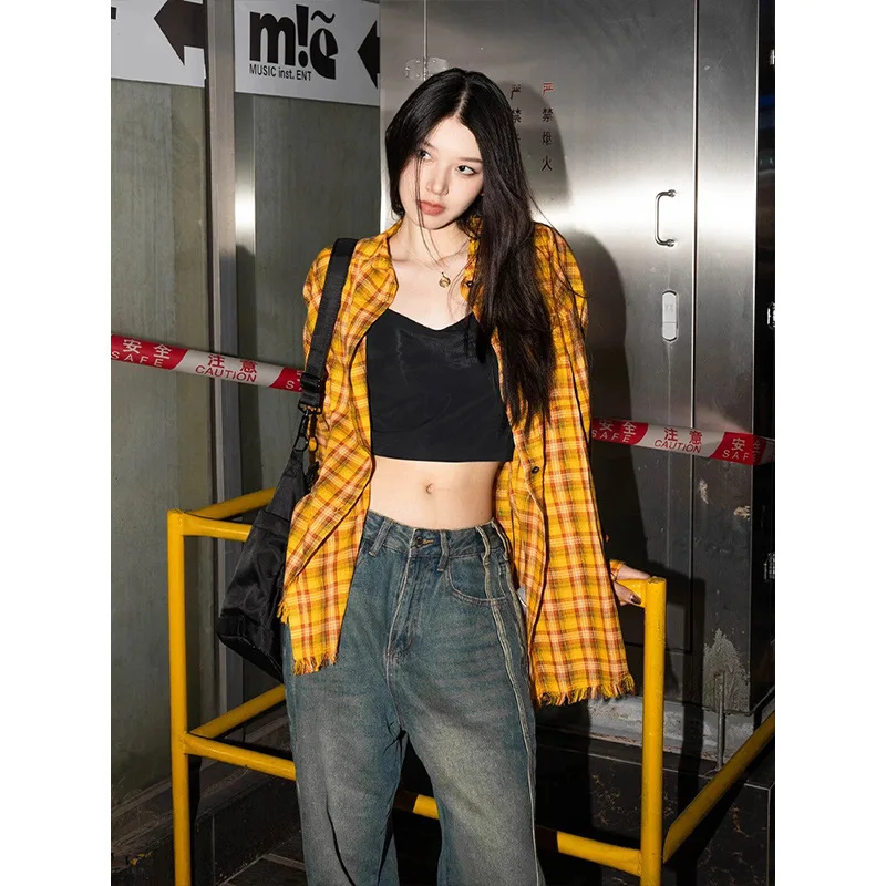 MYSUOLOVE Camicia ampia alla moda giovanile del marchio di tendenza della stagione primaverile ed estiva per uomo e donna