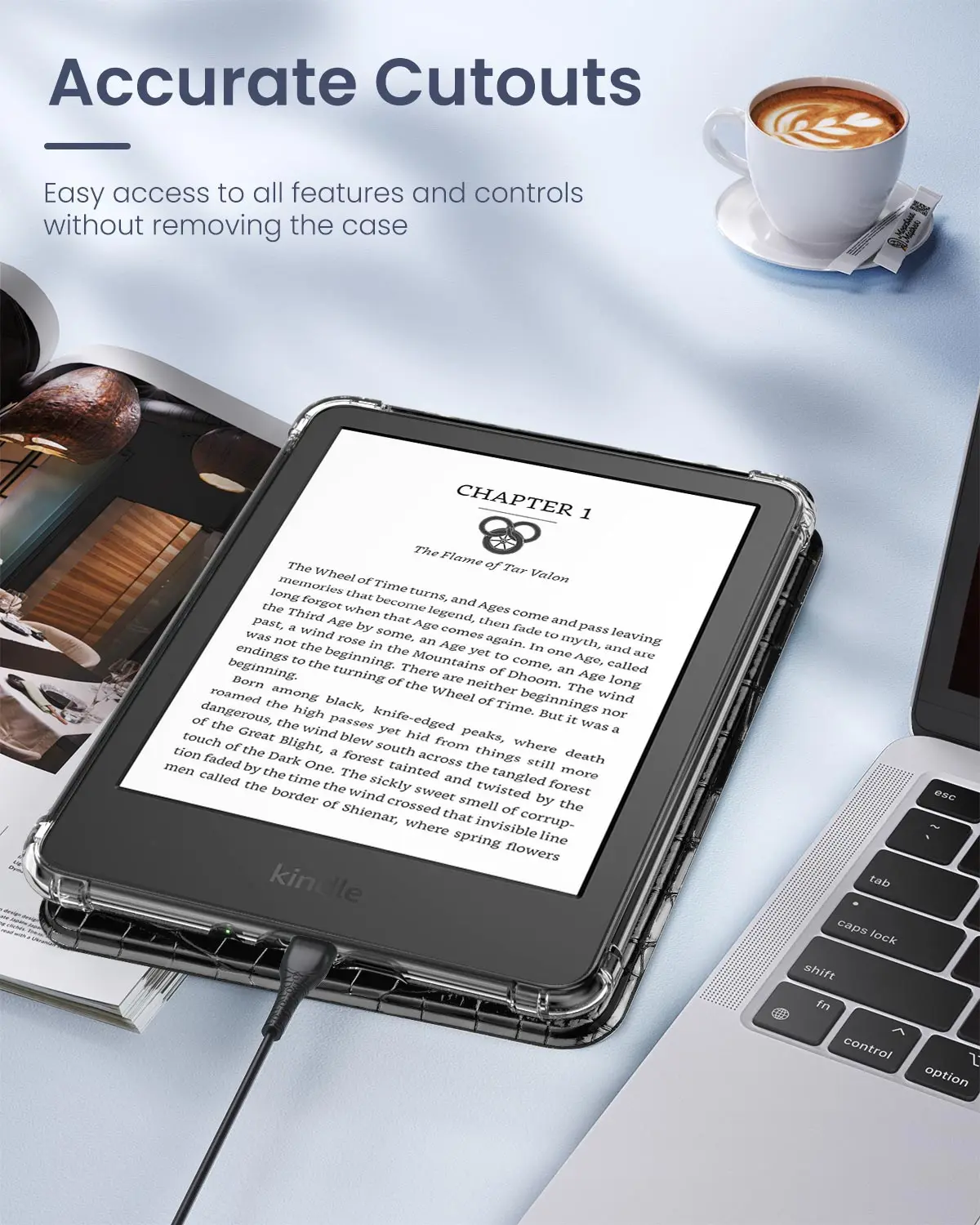 Etui na Kindle 6-calowy 11. generacji - wersja 2024, ultra przezroczysta, miękka, elastyczna, transparentna obudowa z TPU na tył, pasuje również do Kindle 6-calowy 11. generacji 2022. — zdjęcie produktu 6