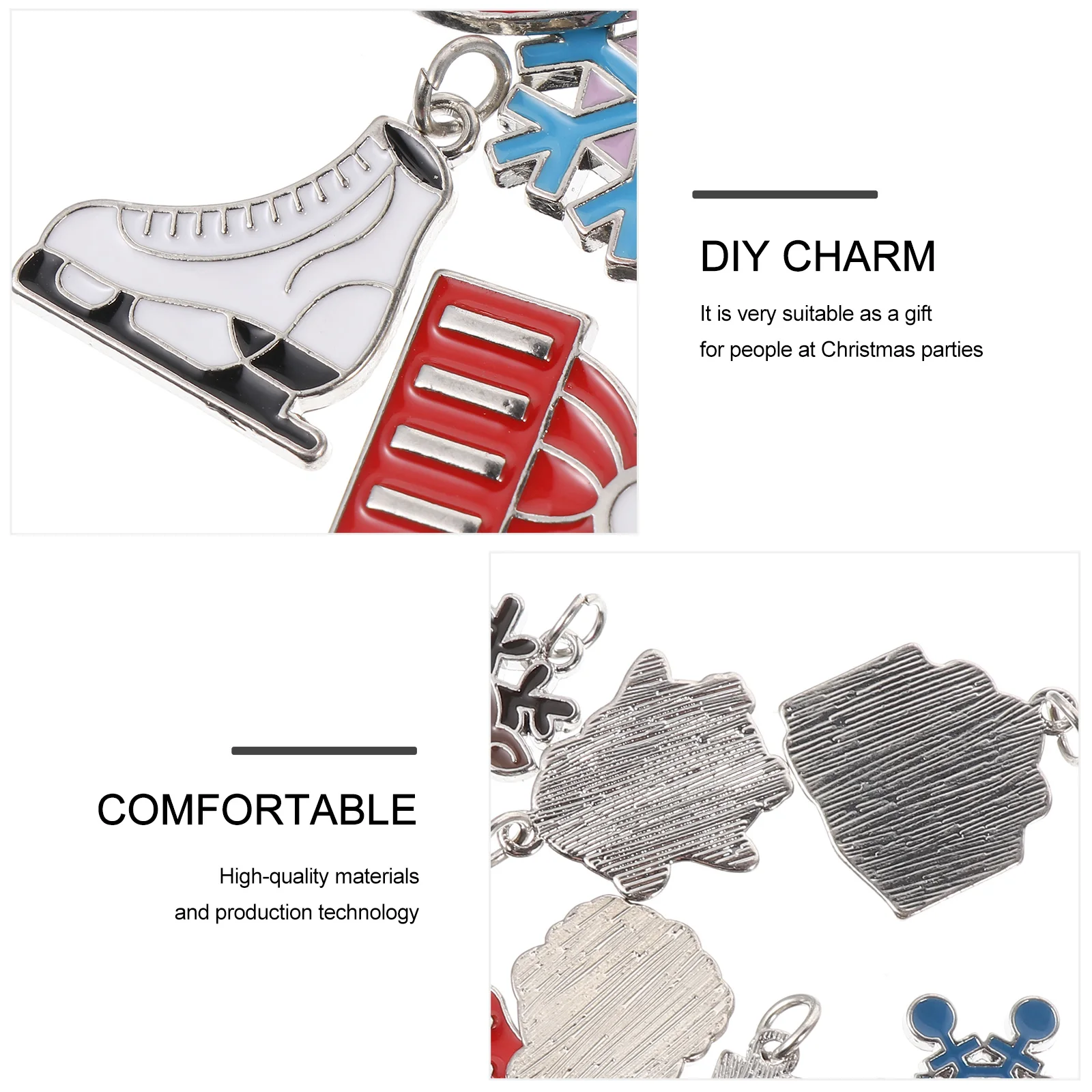 

17pcs Christmas Santa Claus Hanging Decorative DIY Jewelry Making Alloy Charms Pendant Earrings Crafts Accessories Realistic