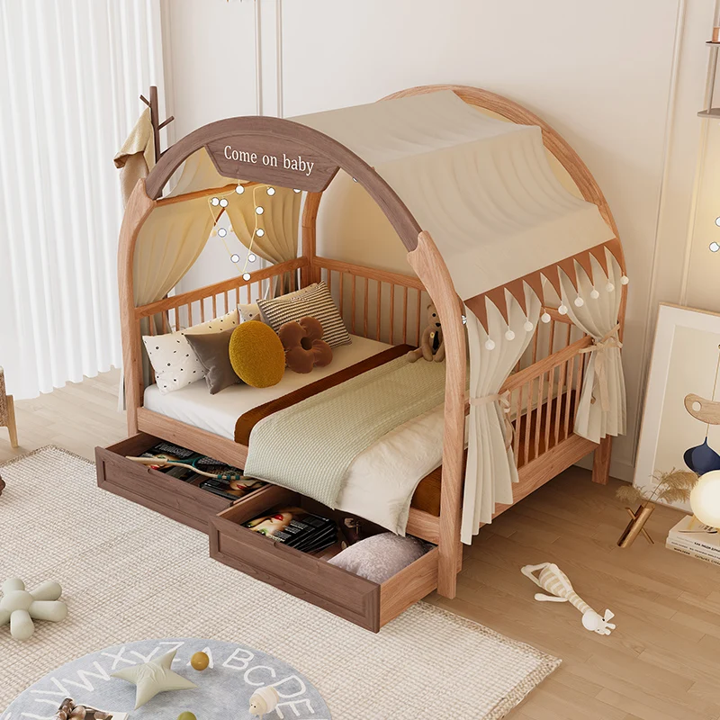 Children's room tree house bed tent bed girl princess bed house bed dream castle bed solid wood bed modern simplicity.