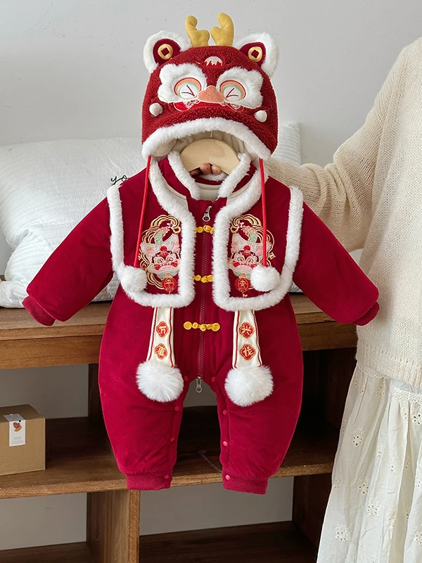 아기 소녀들을 위한 티엔드 코튼 새해 의상 겨울 작업복 세트 하이웨이스트 긴 바지 폴리에스터 섬유 레귤러 얇은