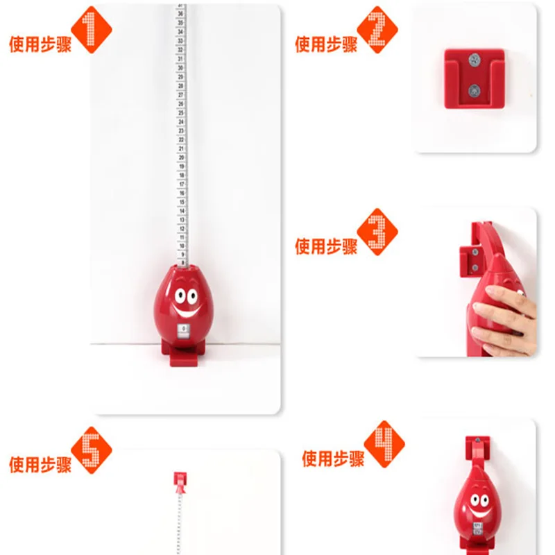 Egg Shape Lovely Children Height Measure Tape Wall Mounted Growth Stature Meter Stadiometer Meter Body Tape