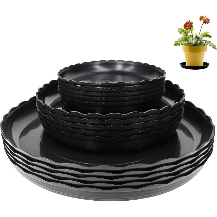 

15 шт. Набор блюдец для растений 6, 8, 10 дюймов, пластиковые подносы для горшков, блюдца для цветов, подносы для капель для использования в помещении и на открытом воздухе, прочная тарелка для растений W