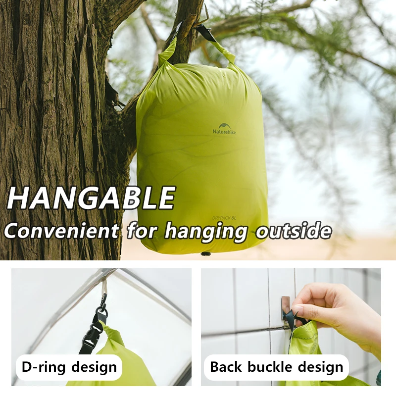 Naturehike 2L 4L 8L Wasserdichter Trockensack Nylon Camping Schwimmen Rafting Kajak Tasche Geschäftsreise Aufbewahrungstasche – Detail 6