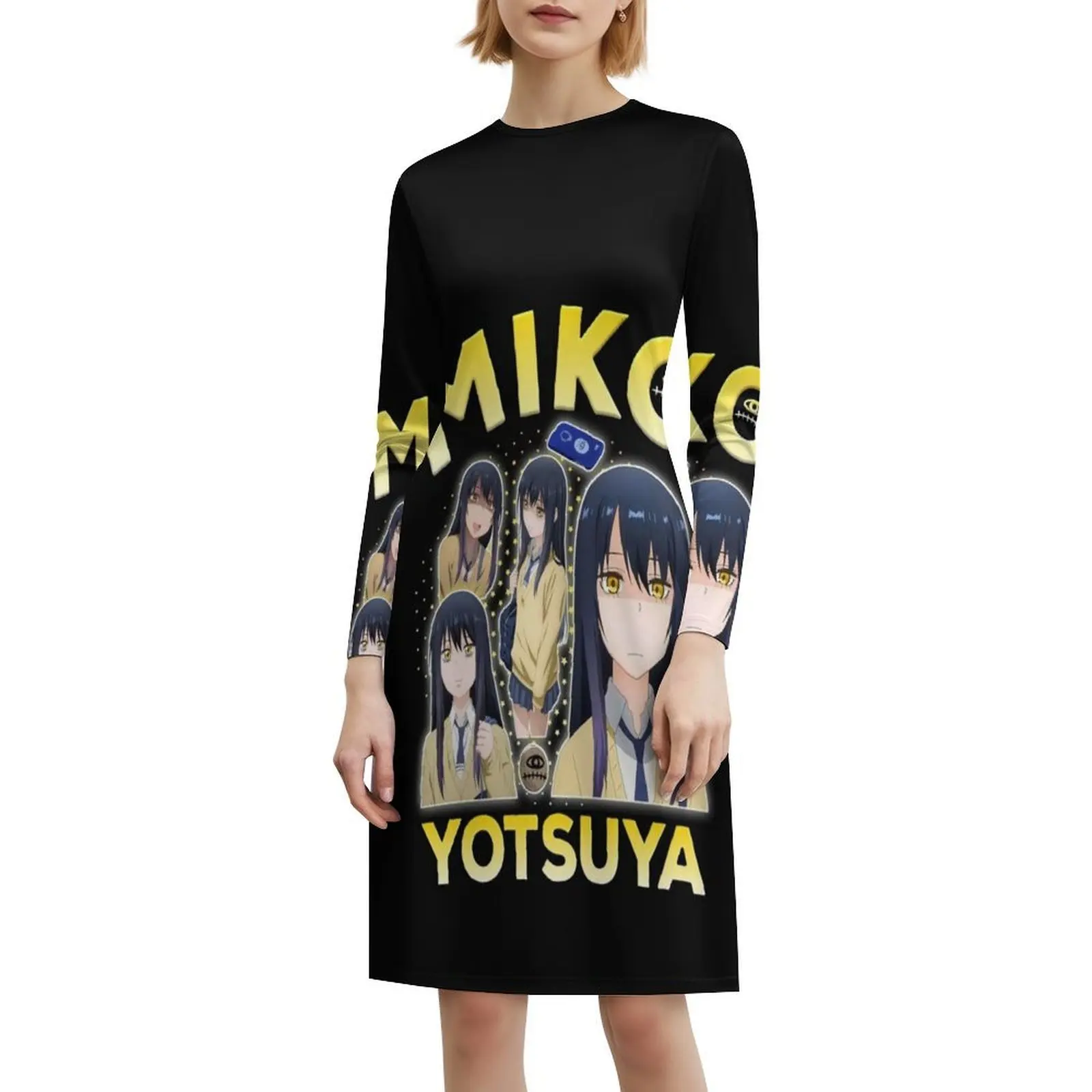 Mieruko Chan-Miko Yotsuya فستان بفتحة عنق على شكل قلب فستان أنيق للحفلات الصيفية للنساء أنيمي Mieruko Chan Manga Mieruko Chan #6