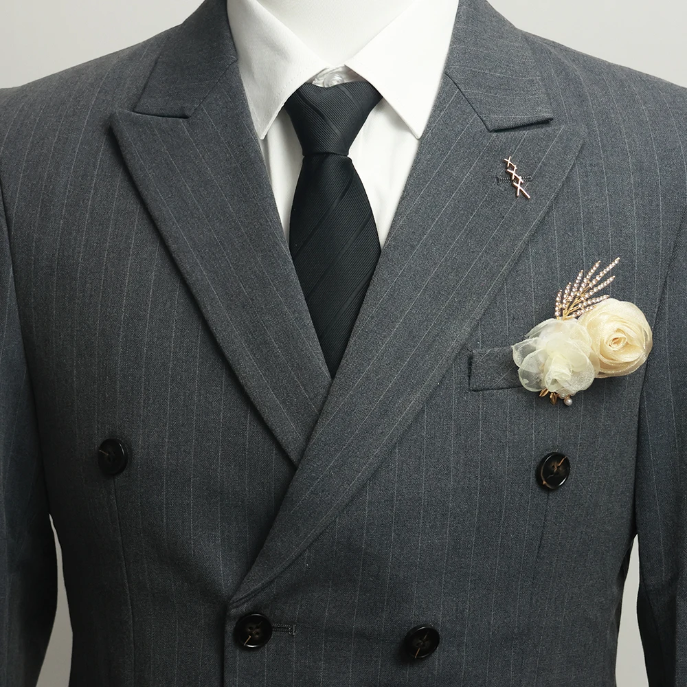 

Роскошная искусственная роза с камелией, двуглавый тюлевой цветок, свадебный корсаж, цветок на запястье для невесты, подружек невесты