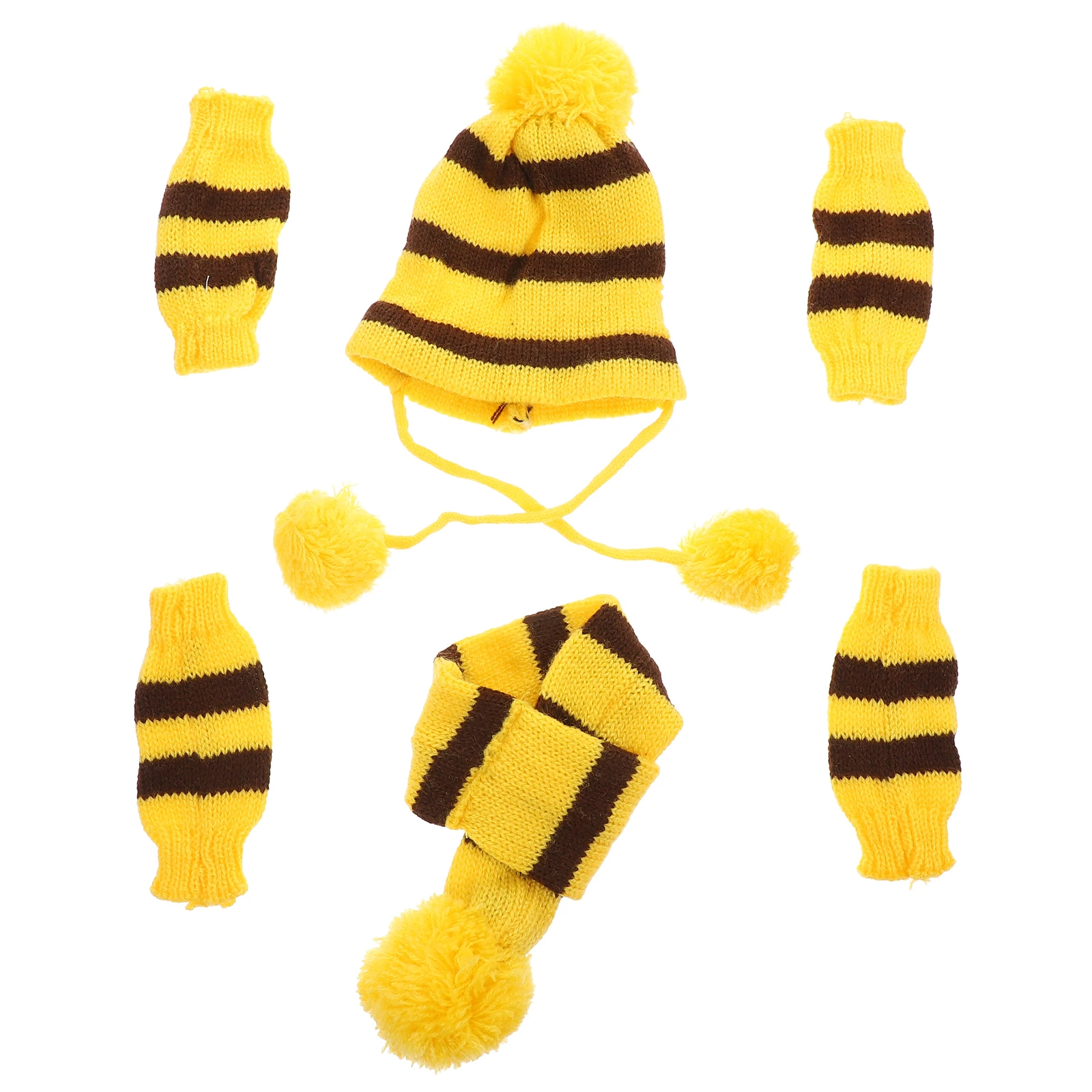 

Dog Warm Scarf Hat Set Knitted for Winter Pet Costume Accessories and Costumes Dogs Knitwear
